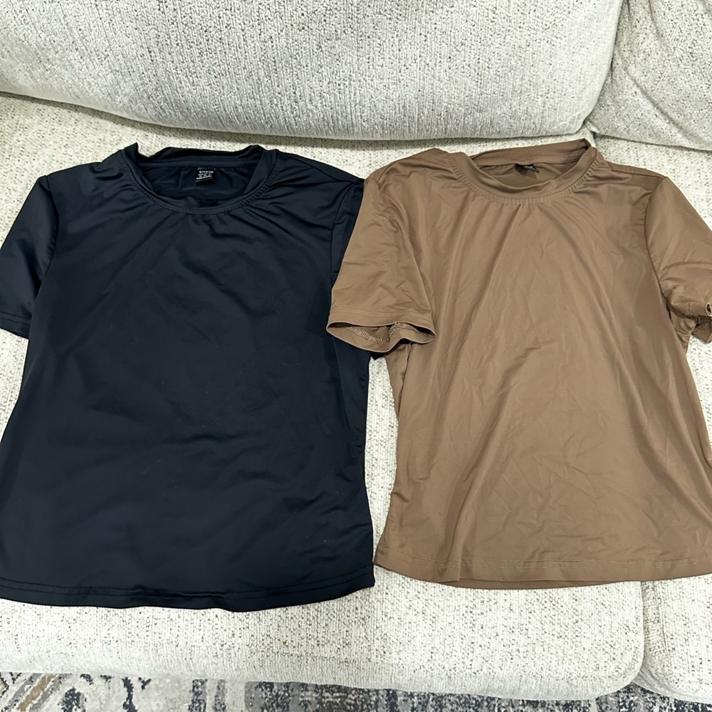 SHEIN Black and Brown Short Sleeve Tees